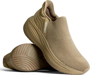 Slip On Shoes Women Go Walk Platform Tennis Walking Sock Sneakers Flex Hands Free Slip in Zapatos para Mujer Brown