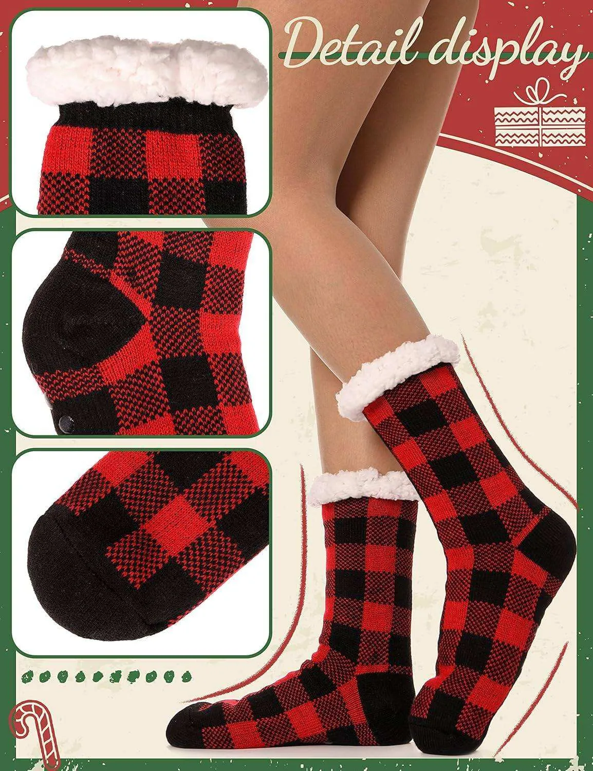 Slipper Socks Fuzzy Fluffy Cabin Cozy Winter Thick Warm