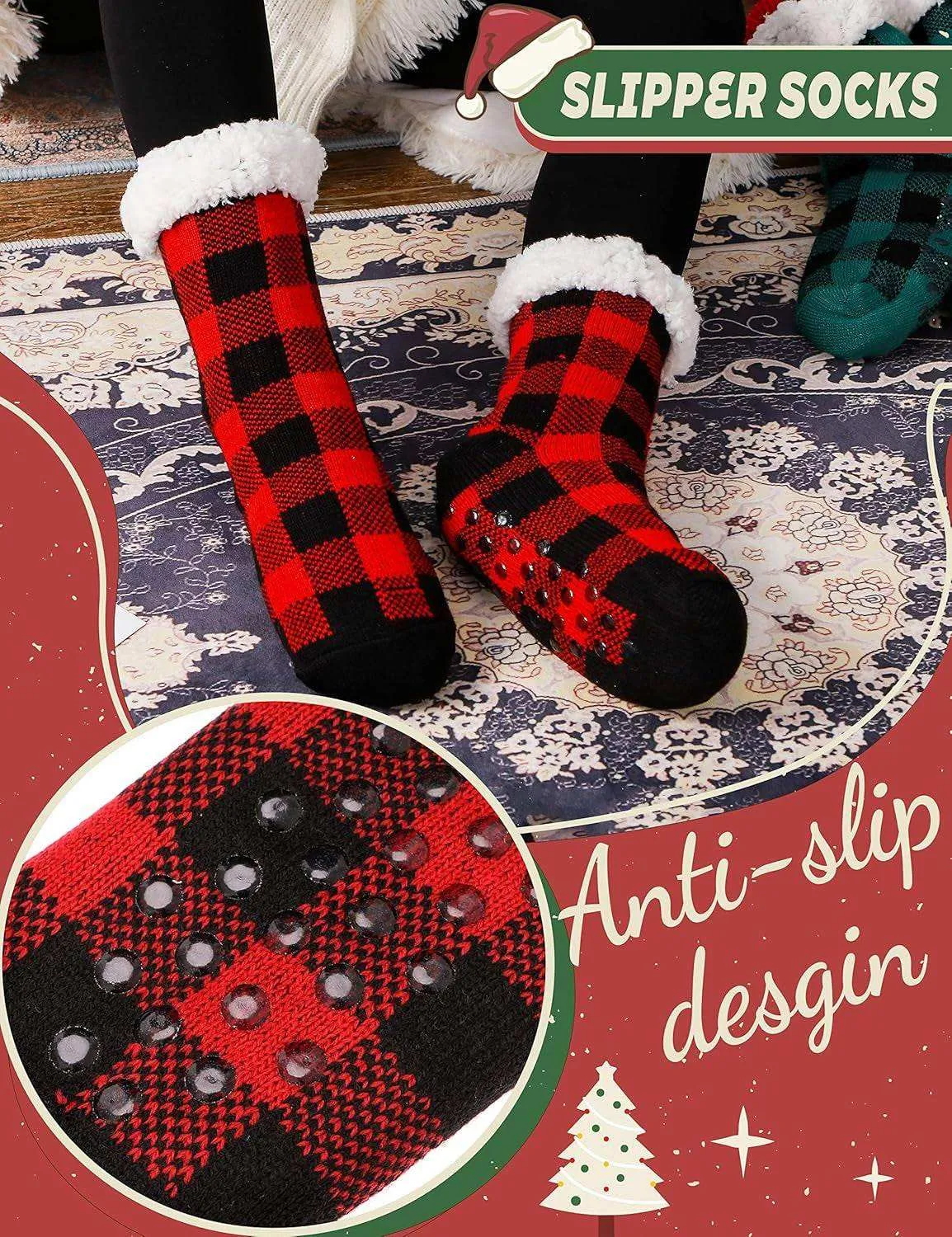 Slipper Socks Fuzzy Fluffy Cabin Cozy Winter Thick Warm