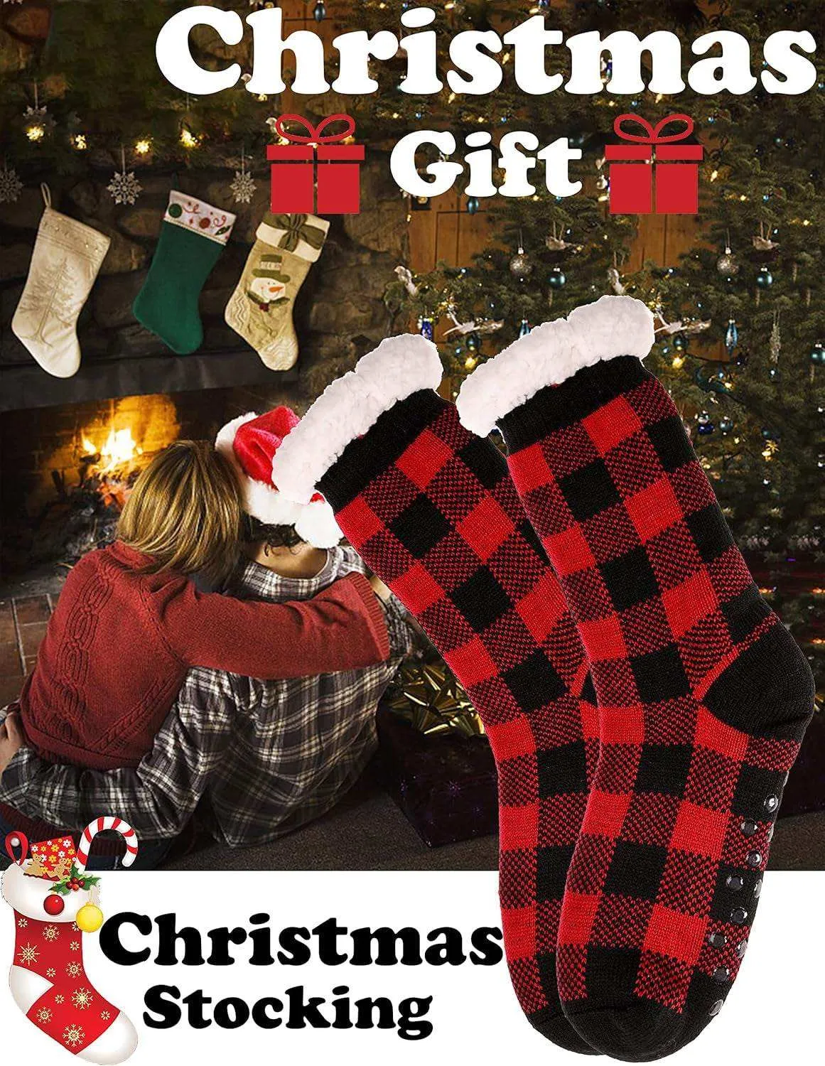 Slipper Socks Fuzzy Fluffy Cabin Cozy Winter Thick Warm