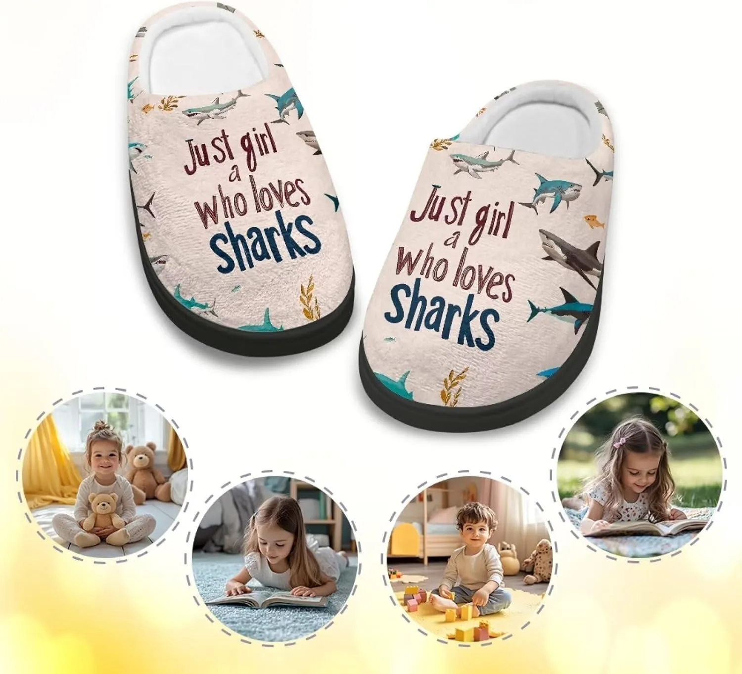 Slippers for Kids Anti-slip House Slippers Warm Plush Slippers Winter Bedroom Slippers