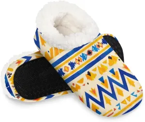 Slippers for Women Ethnic Mandala Teal Warm Soft Cozy Warm House Slipper With Fuzzy Closed Back Anti-Slip Memory Foam Non Slip Sole for Indoor Bedroom Winter Ladies Shoes