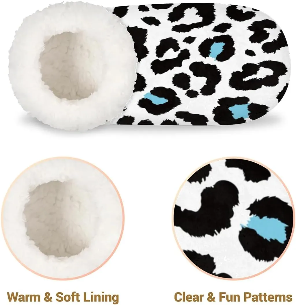 Slippers for Women Leopard Print Animal Warm Soft Cozy Warm House Slipper