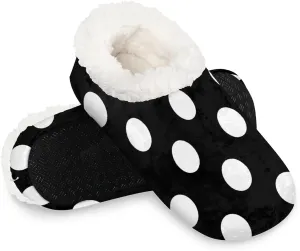 Slippers for Women Polka Dot Red Warm Soft Cozy Warm House Slipper