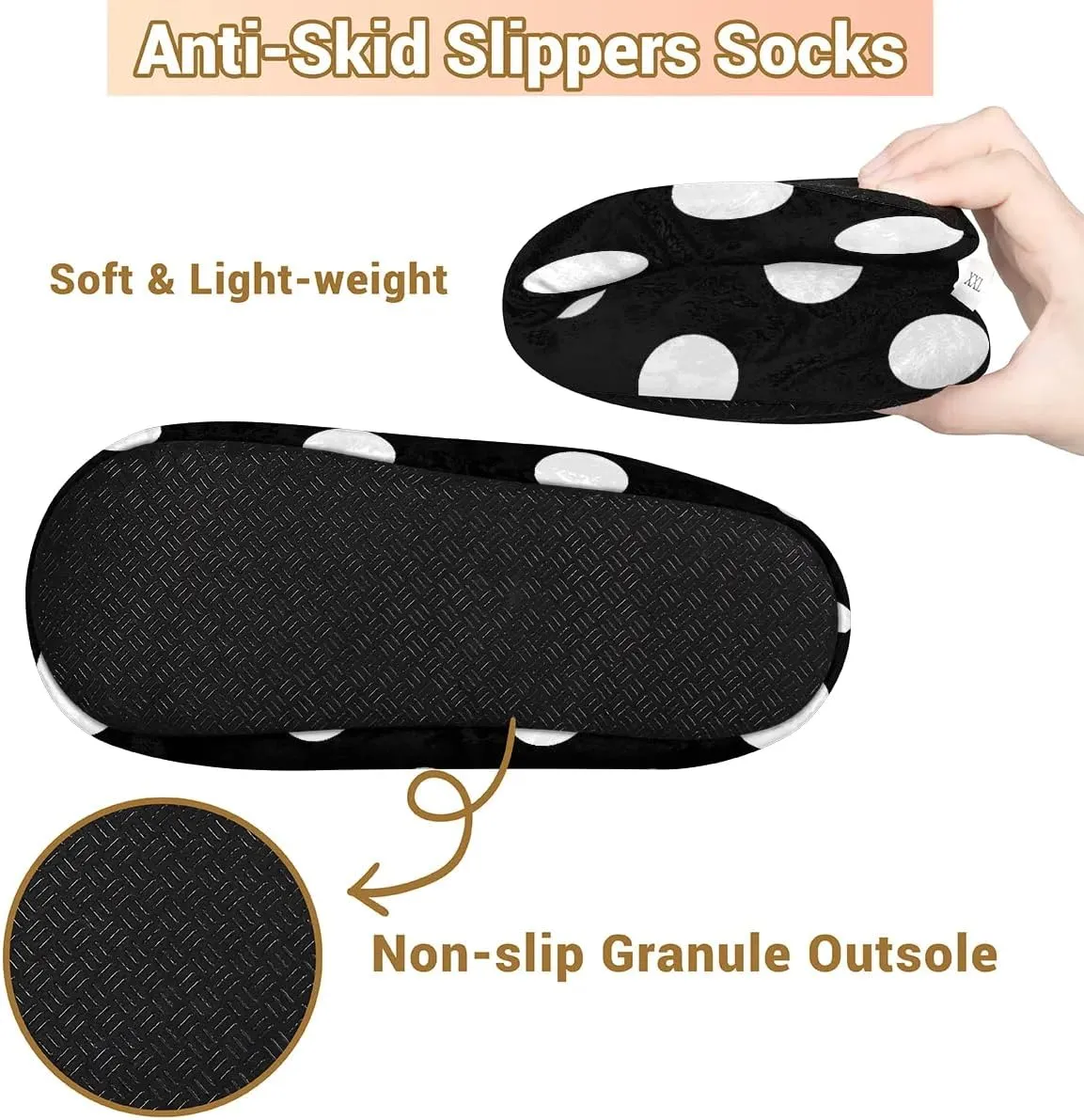 Slippers for Women Polka Dot Red Warm Soft Cozy Warm House Slipper