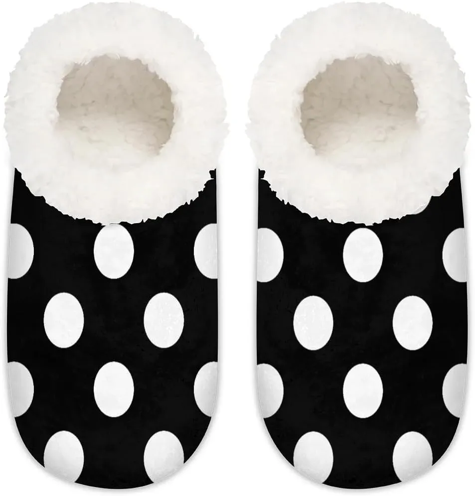Slippers for Women Polka Dot Red Warm Soft Cozy Warm House Slipper