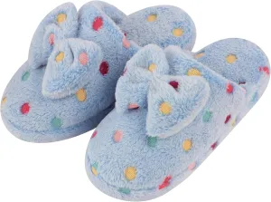 Snoozies Dottie Scuff Pedicure Pedicure Slippers for Women Indoor - Comfy and Cute House Spa Spa Slippers with Bow and Non-Skid Sole - Polka Dot Ladies Pedicure Slides