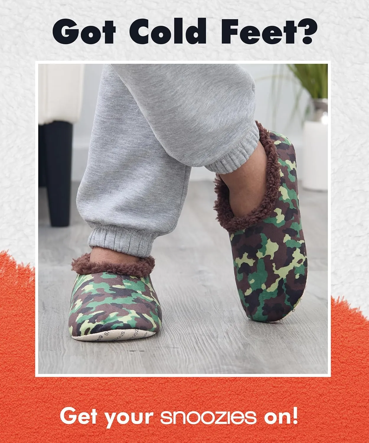 Snoozies Mens Slippers Indoor Plaid, Cord, or Camo, Sherpa Fleece-Lined Slippers Socks Non-Skid, Mens House Shoes, Male Gifts