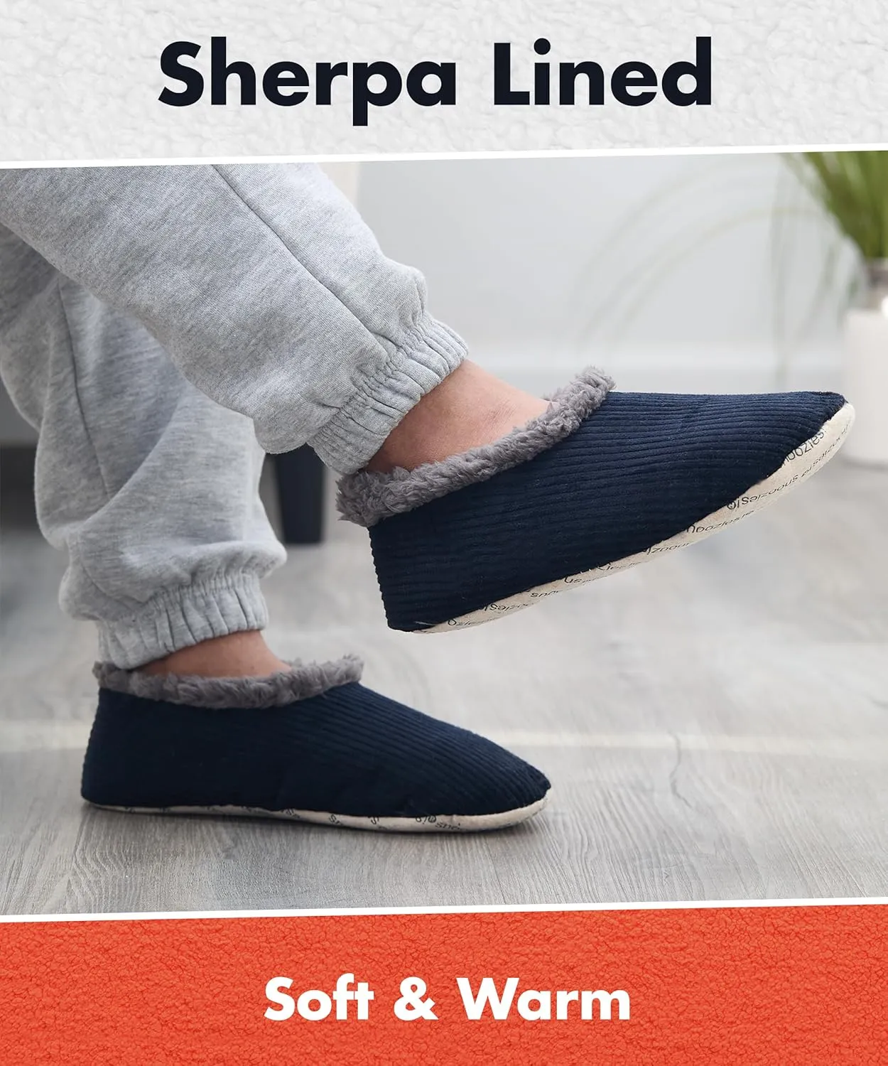 Snoozies Mens Slippers Indoor Plaid, Cord, or Camo, Sherpa Fleece-Lined Slippers Socks Non-Skid, Mens House Shoes, Male Gifts
