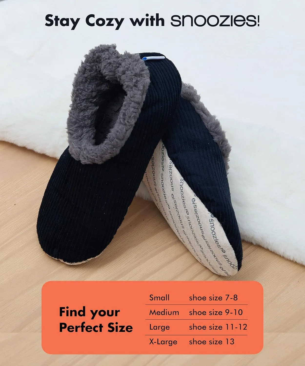 Snoozies Mens Slippers Indoor Plaid, Cord, or Camo, Sherpa Fleece-Lined Slippers Socks Non-Skid, Mens House Shoes, Male Gifts