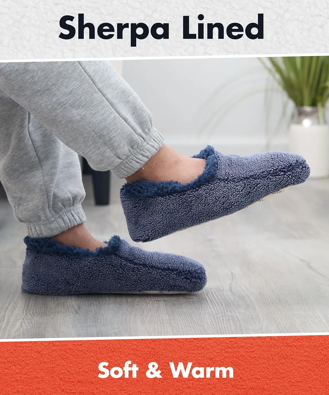Snoozies Mens Two Tone Fleece Lined Slippers - Comfortable Slippers for Men - Two Tones