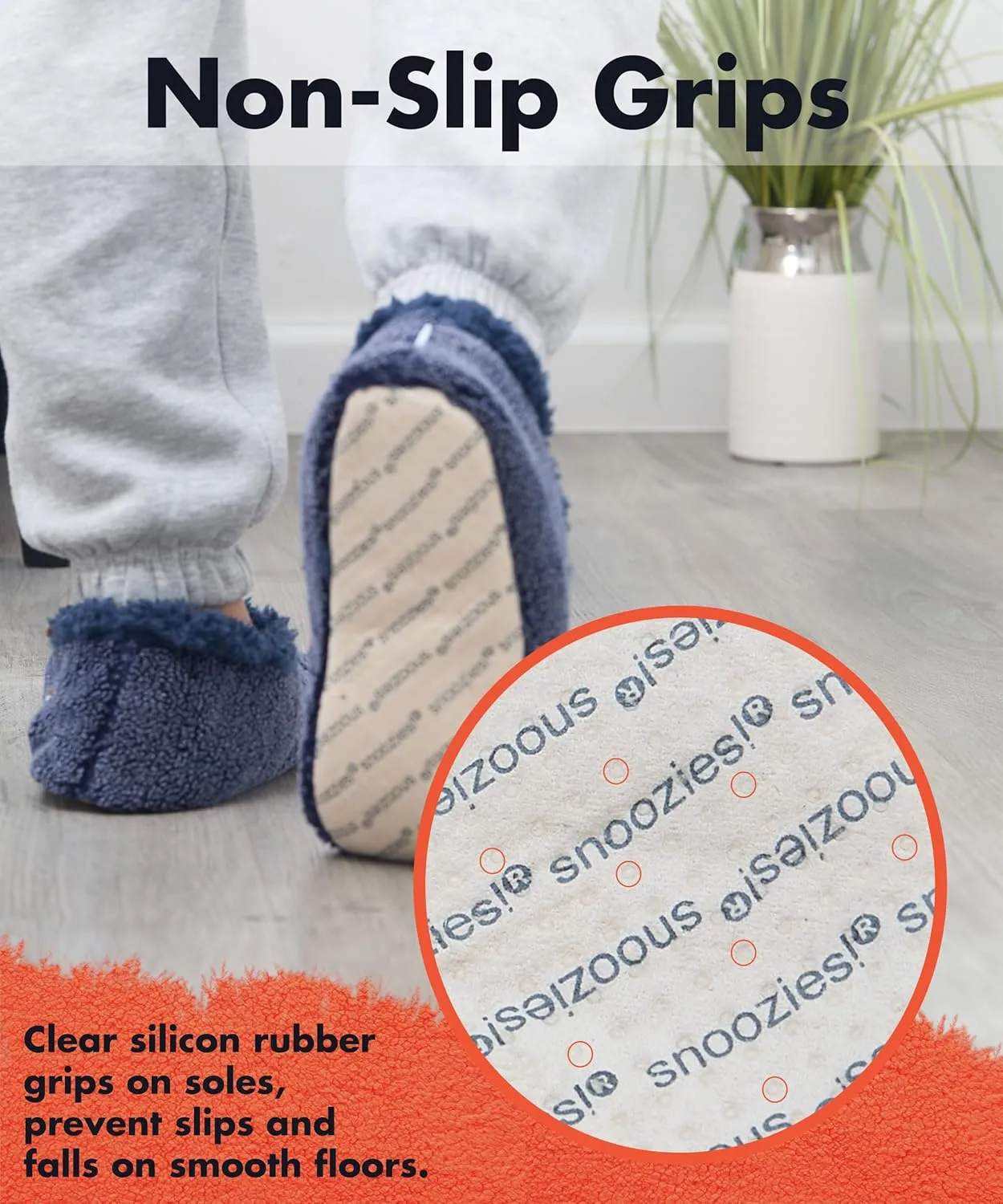 Snoozies Mens Two Tone Fleece Lined Slippers - Comfortable Slippers for Men - Two Tones