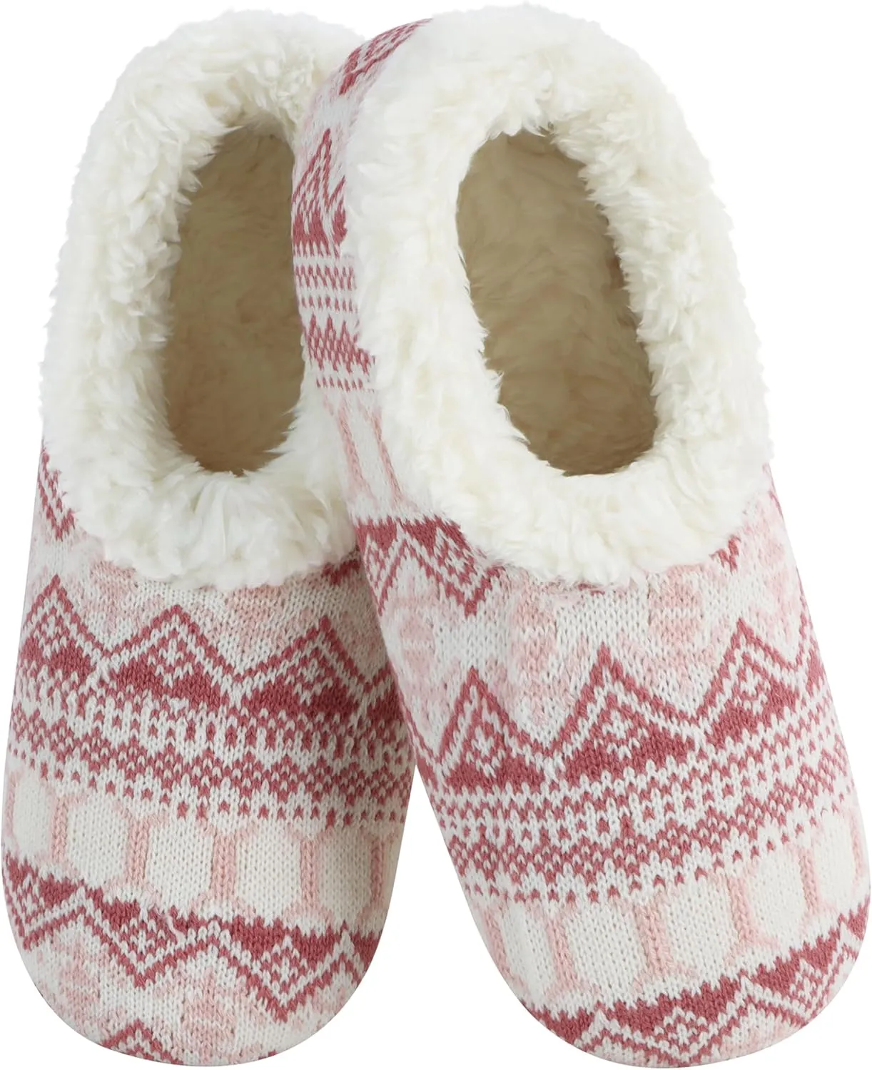 Snoozies Nordic Sherpa-Lined Cozy Slipper Socks for Women Indoor, Womens Warm Slippers for Winter, Soft Slippers for Women