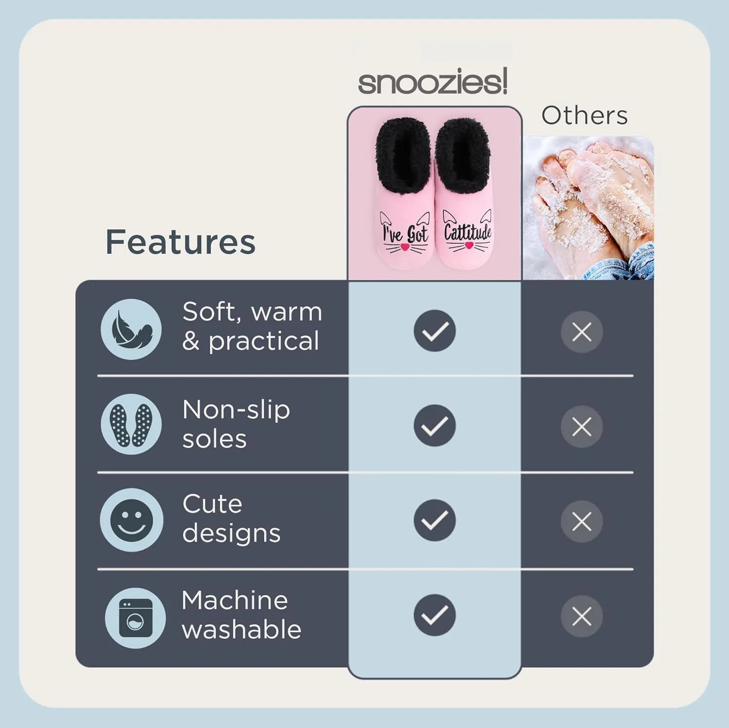 Snoozies Pairable Slipper Socks - Funny House Slippers for Women, Non-Slip Fuzzy Slipper Socks
