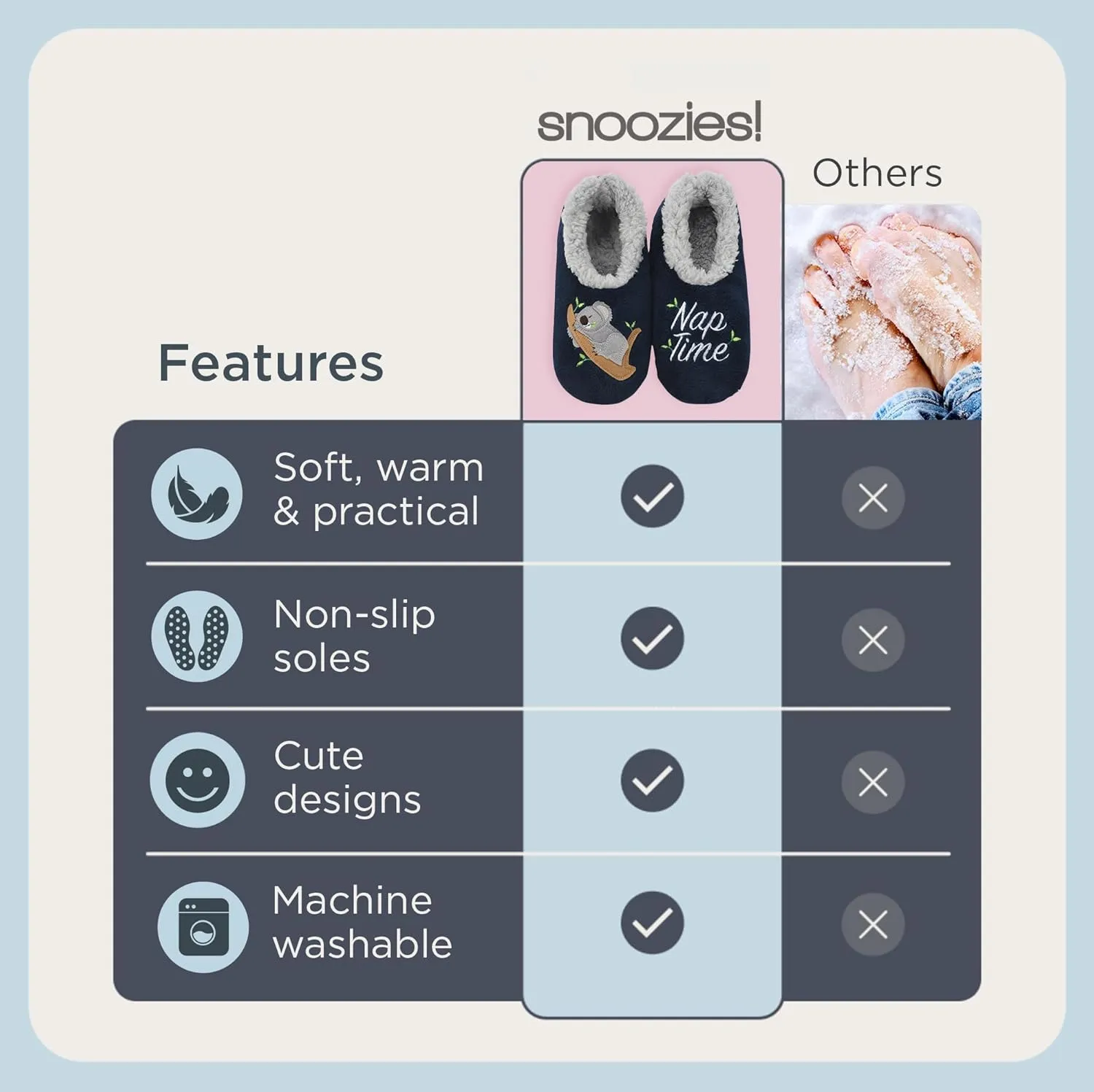 Snoozies Pairable Slipper Socks - Funny House Slippers for Women, Non-Slip Fuzzy Slipper Socks