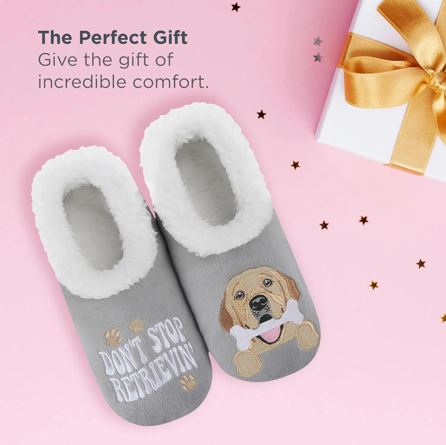 Snoozies Pairable Slipper Socks - Funny House Slippers for Women, Non-Slip Fuzzy Slipper Socks