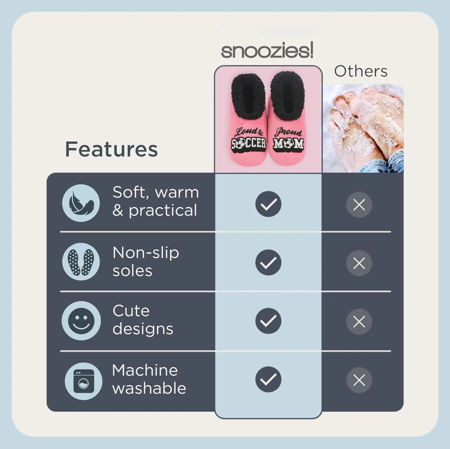 Snoozies Pairable Slipper Socks - Funny House Slippers for Women, Non-Slip Fuzzy Slipper Socks