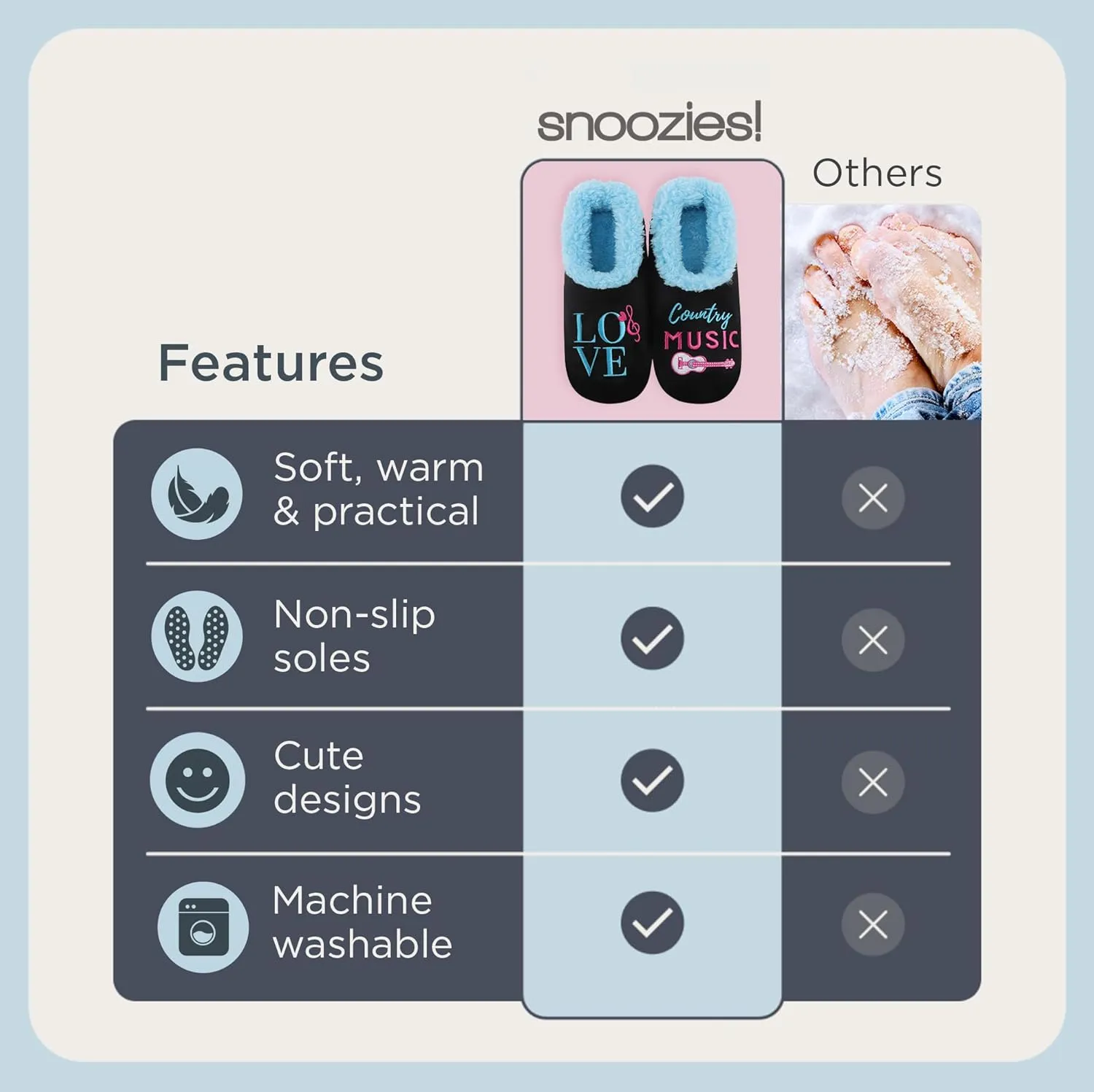 Snoozies Pairable Slipper Socks - Funny House Slippers for Women, Non-Slip Fuzzy Slipper Socks