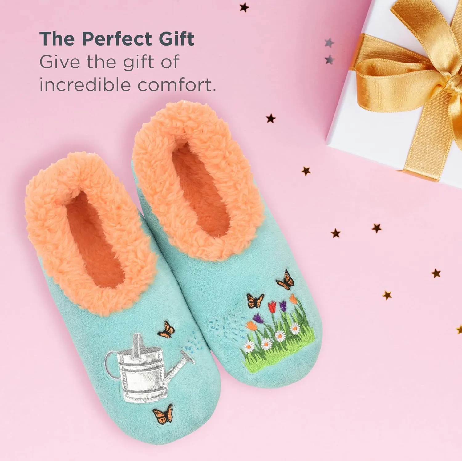 Snoozies Pairable Slipper Socks - Funny House Slippers for Women, Non-Slip Fuzzy Slipper Socks