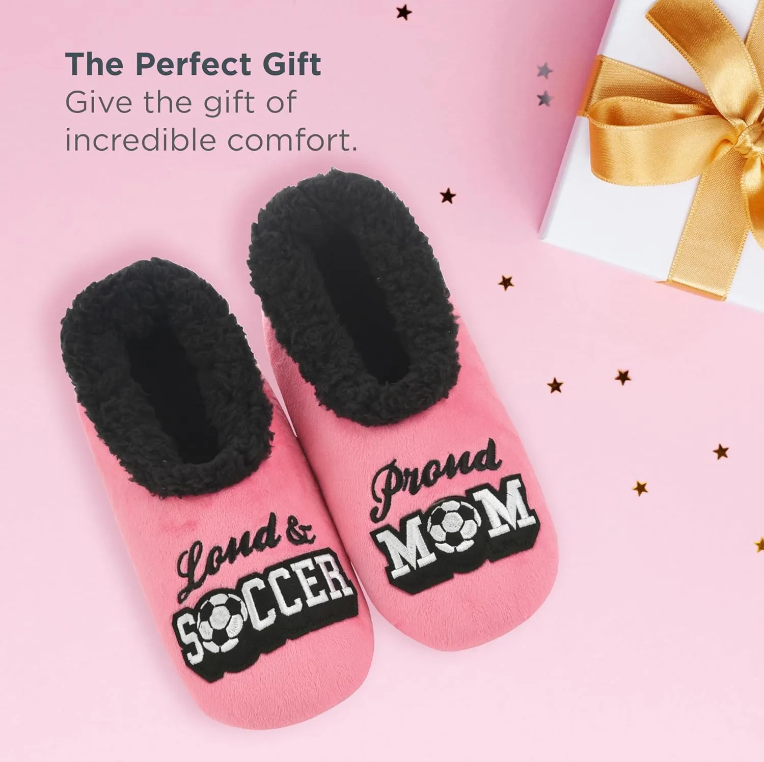 Snoozies Pairable Slipper Socks - Funny House Slippers for Women, Non-Slip Fuzzy Slipper Socks