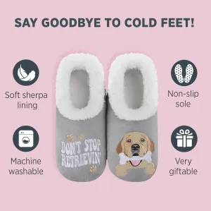 Snoozies Pairable Slipper Socks - Funny House Slippers for Women, Non-Slip Fuzzy Slipper Socks
