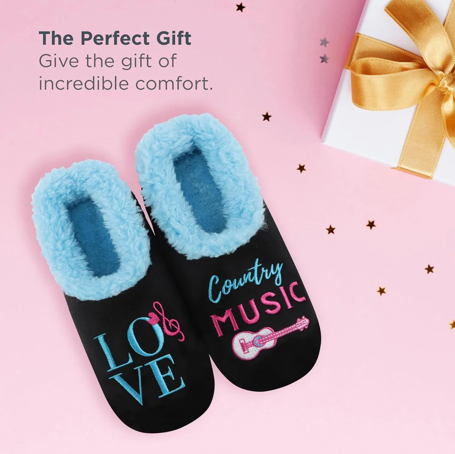 Snoozies Pairable Slipper Socks - Funny House Slippers for Women, Non-Slip Fuzzy Slipper Socks