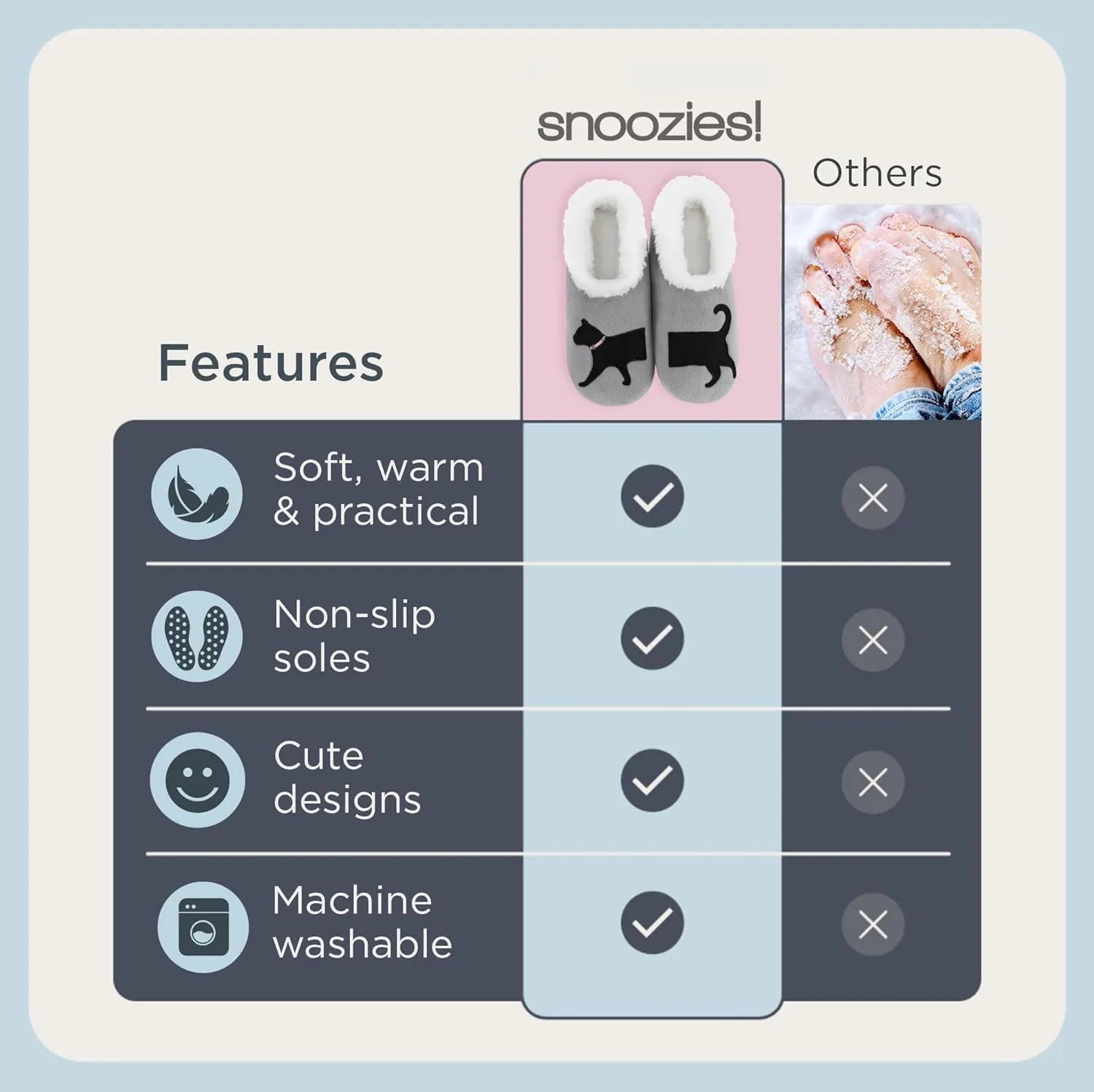 Snoozies Pairable Slipper Socks - Funny House Slippers for Women, Non-Slip Fuzzy Slipper Socks