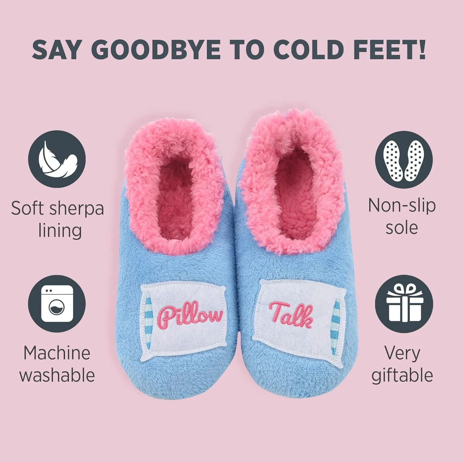 Snoozies Pairable Slipper Socks - Funny House Slippers for Women, Non-Slip Fuzzy Slipper Socks