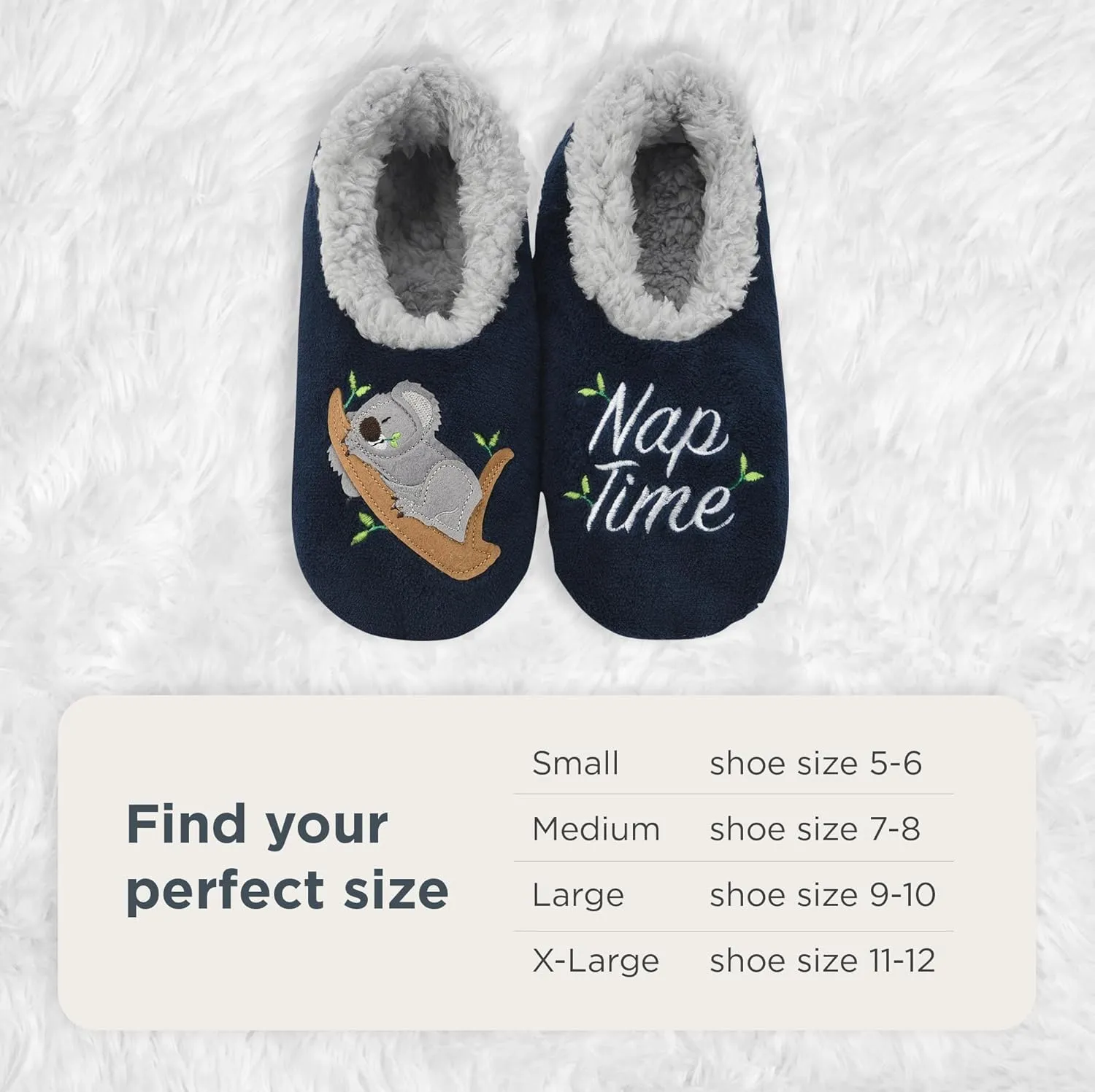Snoozies Pairable Slipper Socks - Funny House Slippers for Women, Non-Slip Fuzzy Slipper Socks