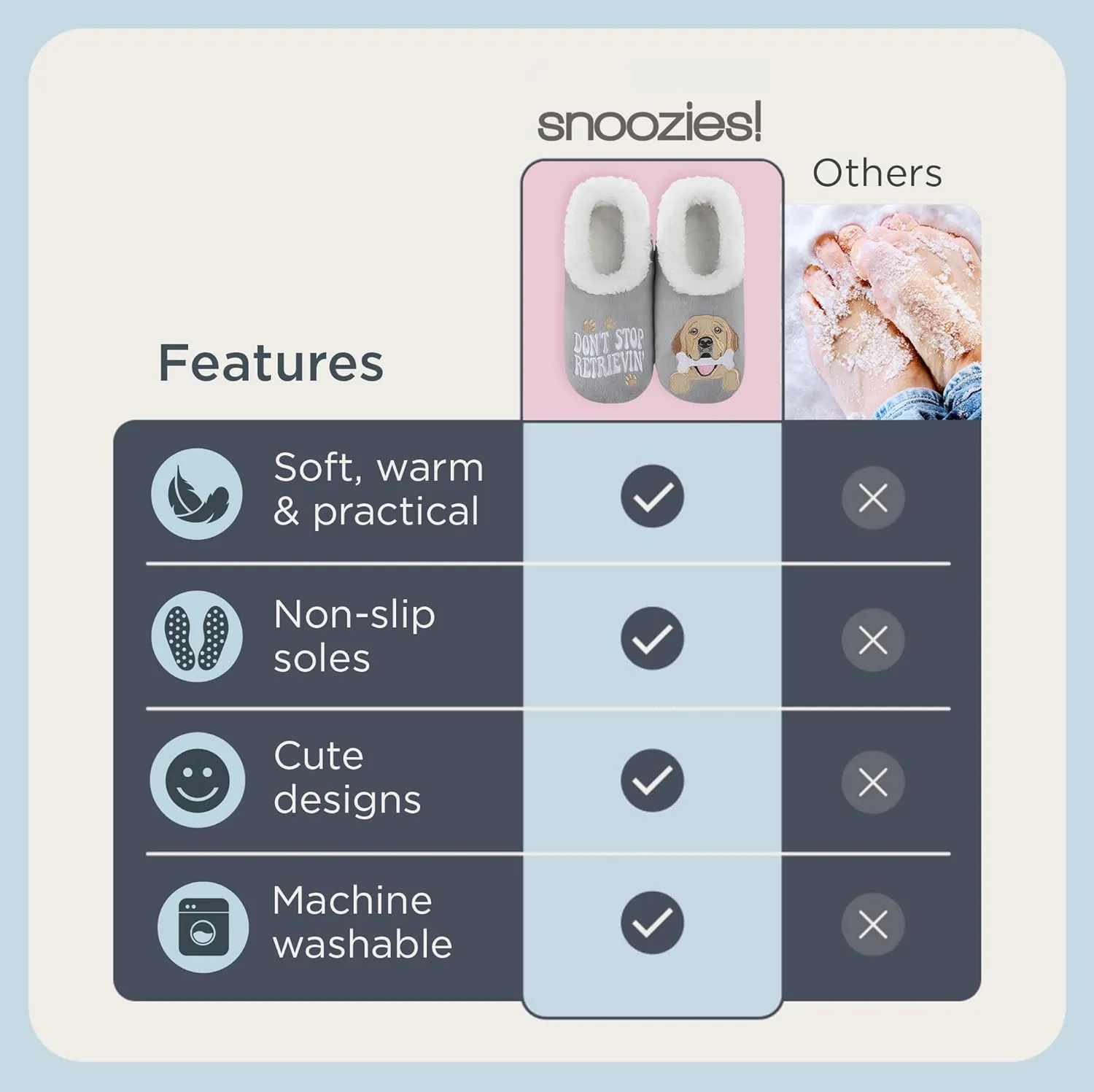 Snoozies Pairable Slipper Socks - Funny House Slippers for Women, Non-Slip Fuzzy Slipper Socks