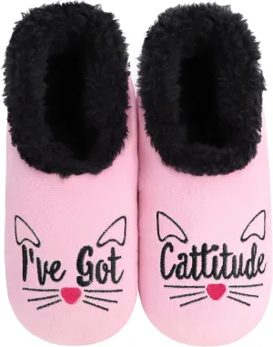 Snoozies Pairable Slipper Socks - Funny House Slippers for Women, Non-Slip Fuzzy Slipper Socks