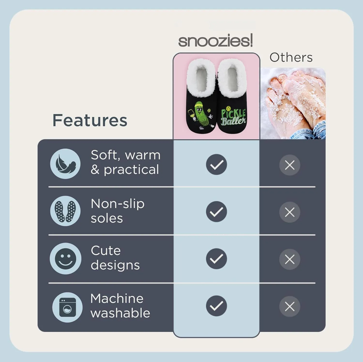 Snoozies Pairable Slipper Socks - Funny House Slippers for Women, Non-Slip Fuzzy Slipper Socks