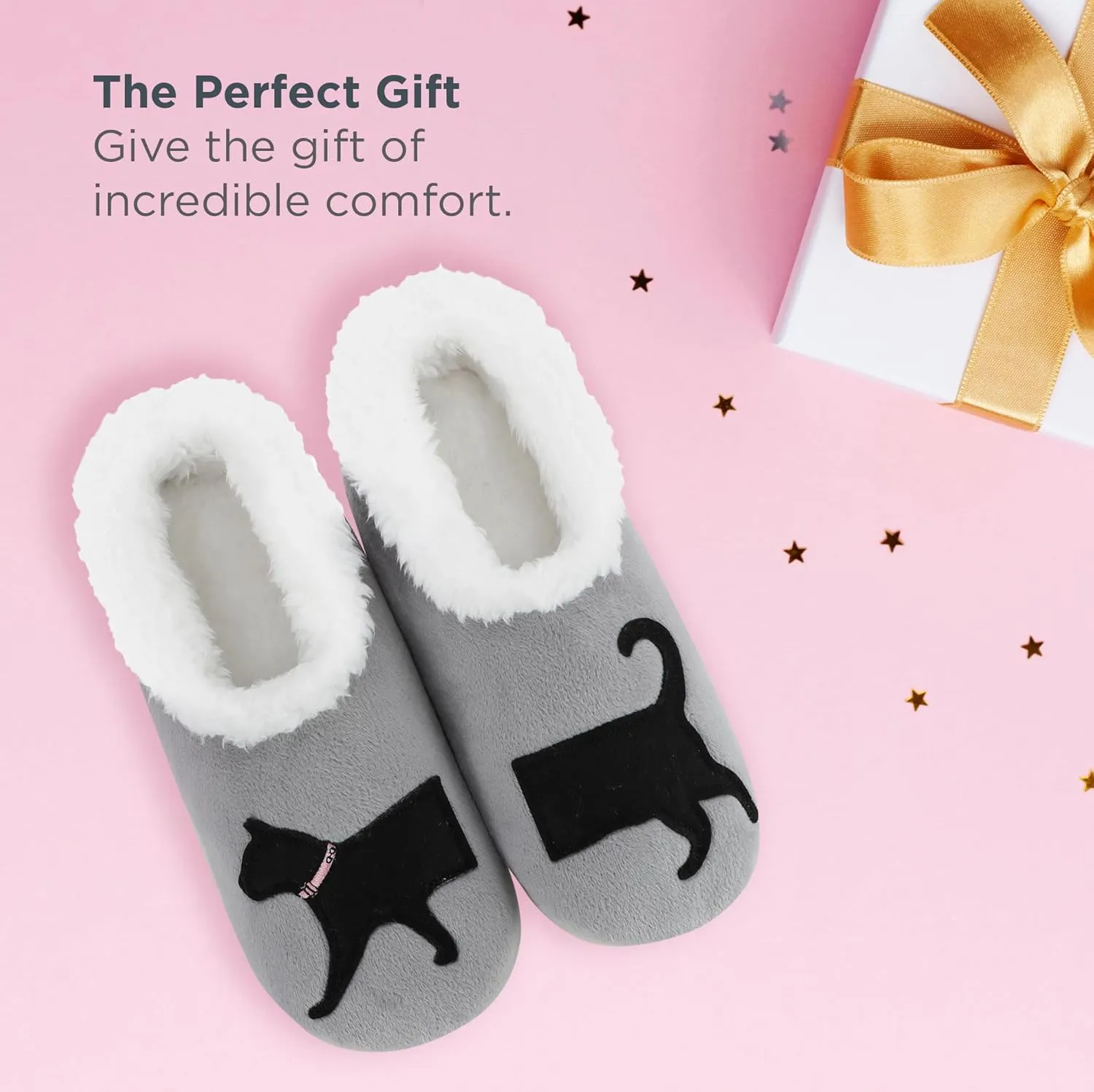 Snoozies Pairable Slipper Socks - Funny House Slippers for Women, Non-Slip Fuzzy Slipper Socks