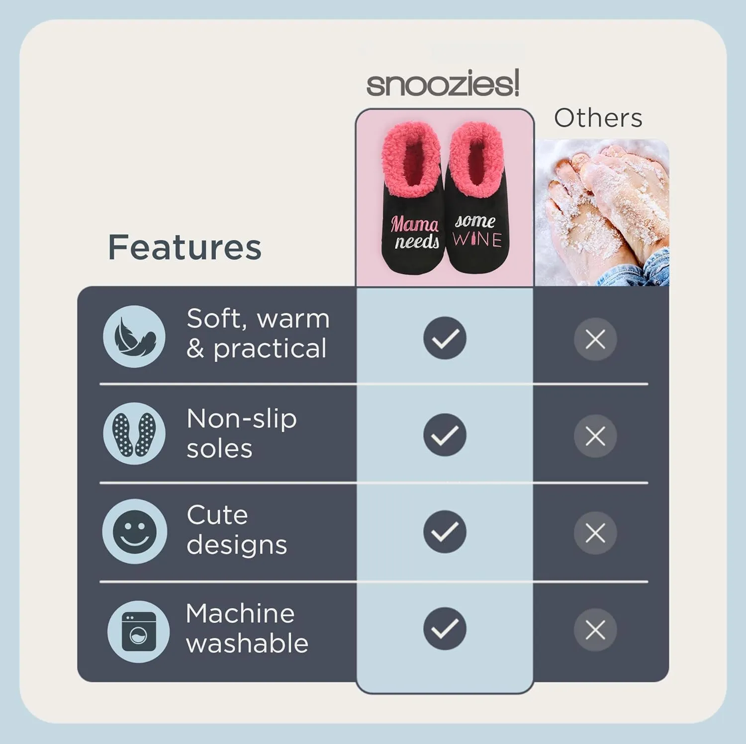 Snoozies Pairables Sherpa-lined Slipper Socks - Fuzzy and Cute Slippers for Women with Non-Slip Sole - Ladies Warm Slippers