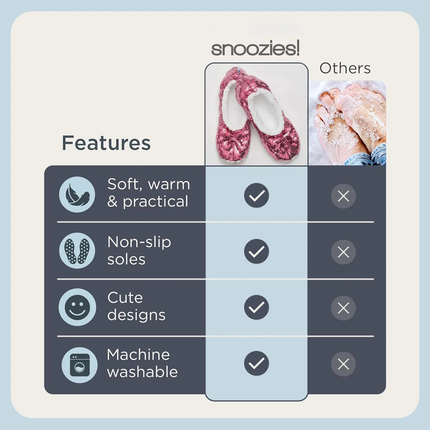 Snoozies Sequin Slippers for Women Indoor with Sherpa Lining, Womens Slipper Socks with Grips