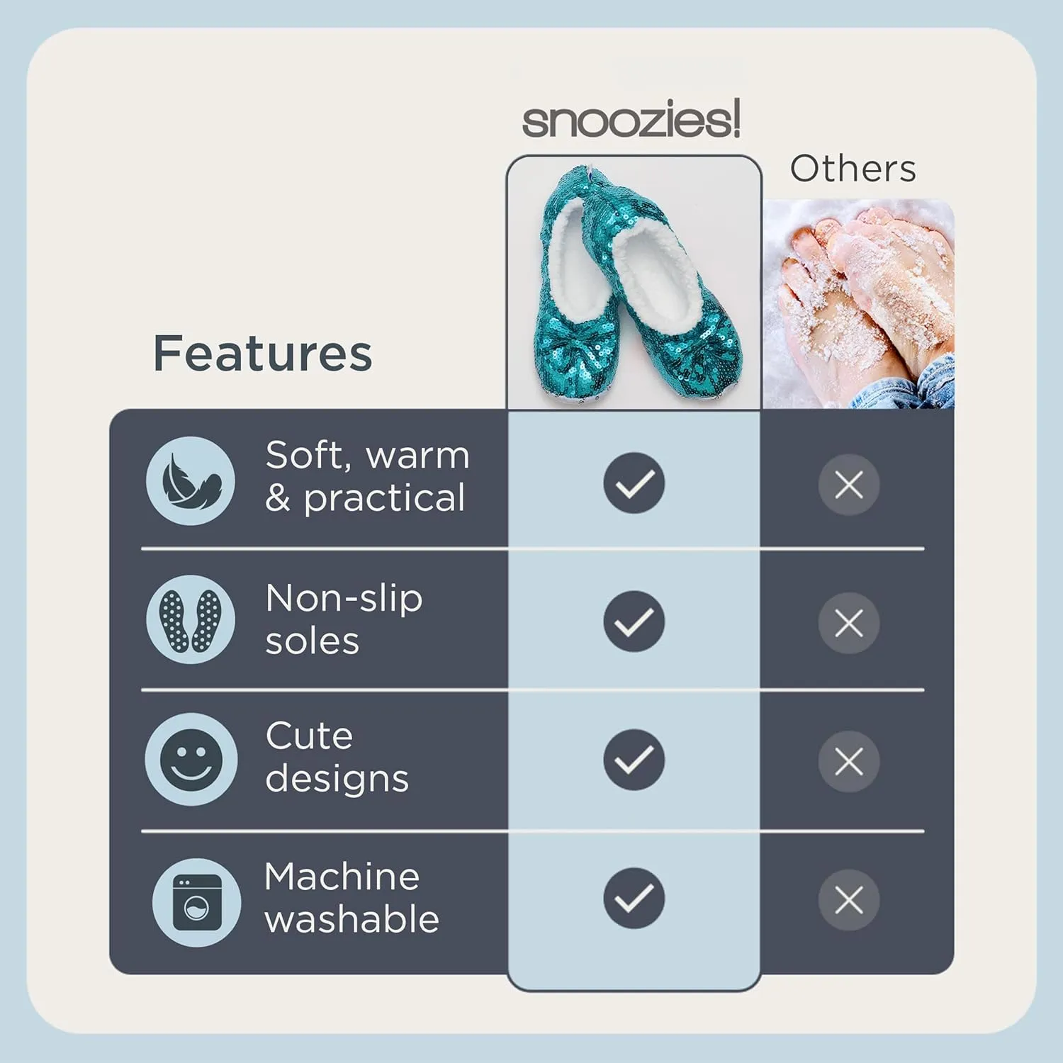 Snoozies Sequin Slippers for Women Indoor with Sherpa Lining, Womens Slipper Socks with Grips