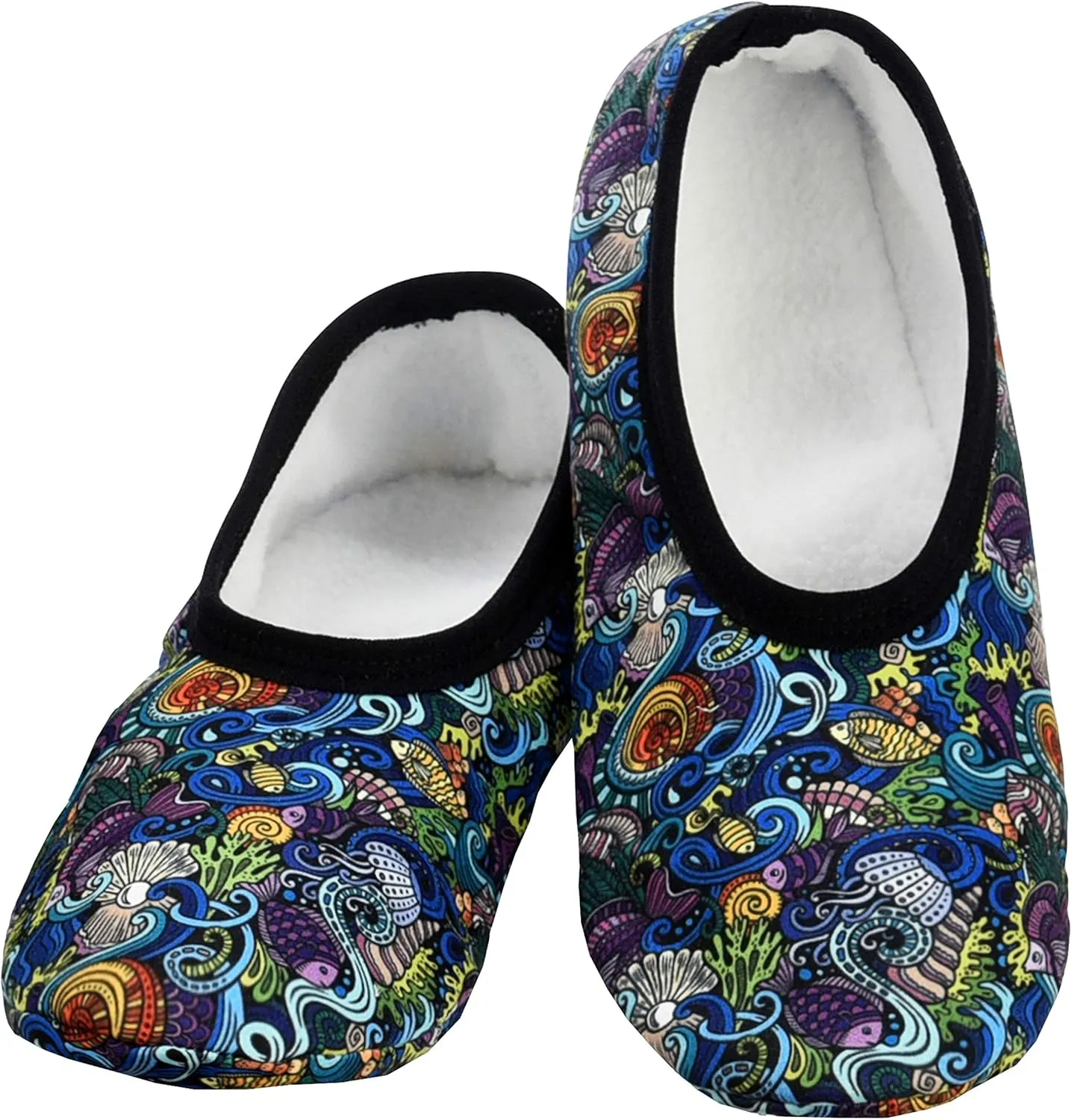 Snoozies Skinnies Slipper Socks Cozy, Foldable Slippers for Women, Non Slip Socks for Travel & Indoors - Bright Daisy