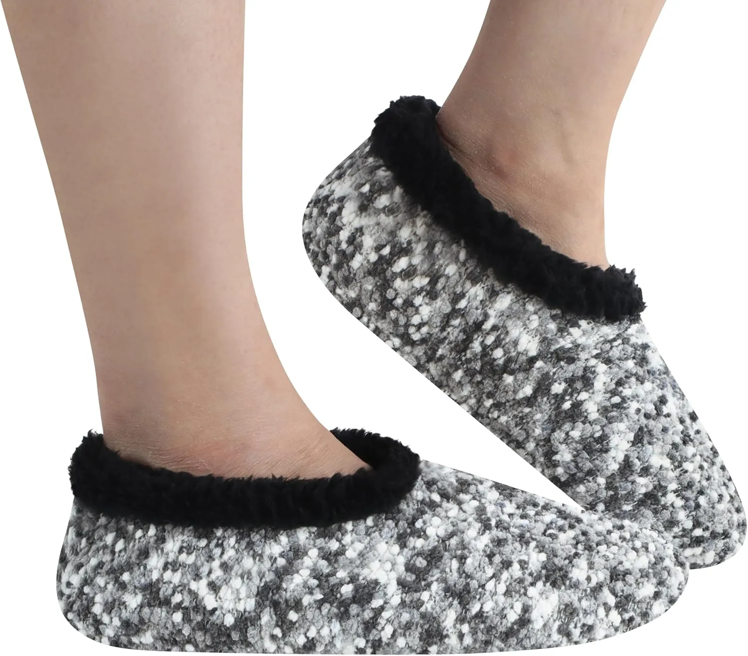 Snoozies Slipper Socks for Women Indoor, Cozy Sherpa-Lined Womens Slippers Non-Skid, Ladies Gifts