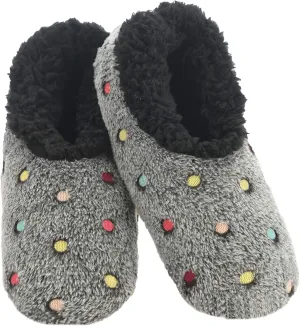 Snoozies Slippers for Women | Lotsa Dots Colorful Cozy Sherpa Slipper Socks | Womens House Slippers | Cozy Slippers for Women | Colorful Womens Fuzzy Slippers