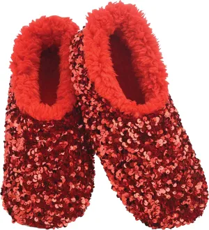 Snoozies Womens Slipper Socks - Cozy Slippers for Women - Fuzzy House Slippers for Indoor Use - Non Slip Socks - Womens Sequin Glam