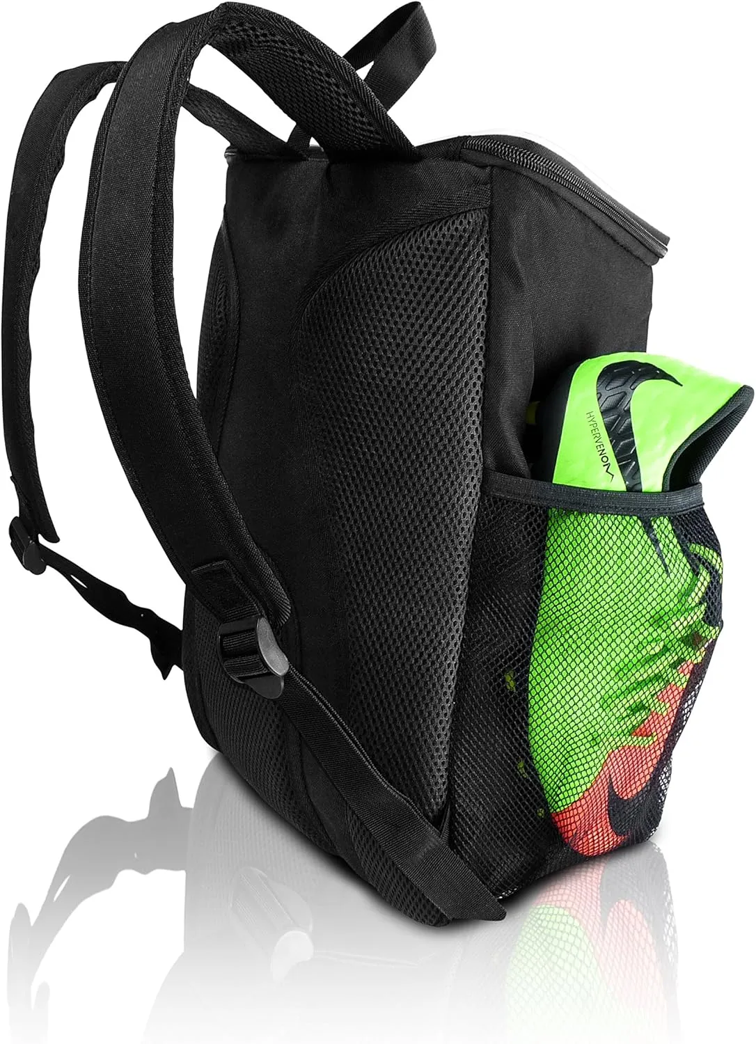 Soccer Backpack with Ball Holder Compartment - for Boys & Girls | Bag Fits All Soccer Equipment & Gym Gear (Black)