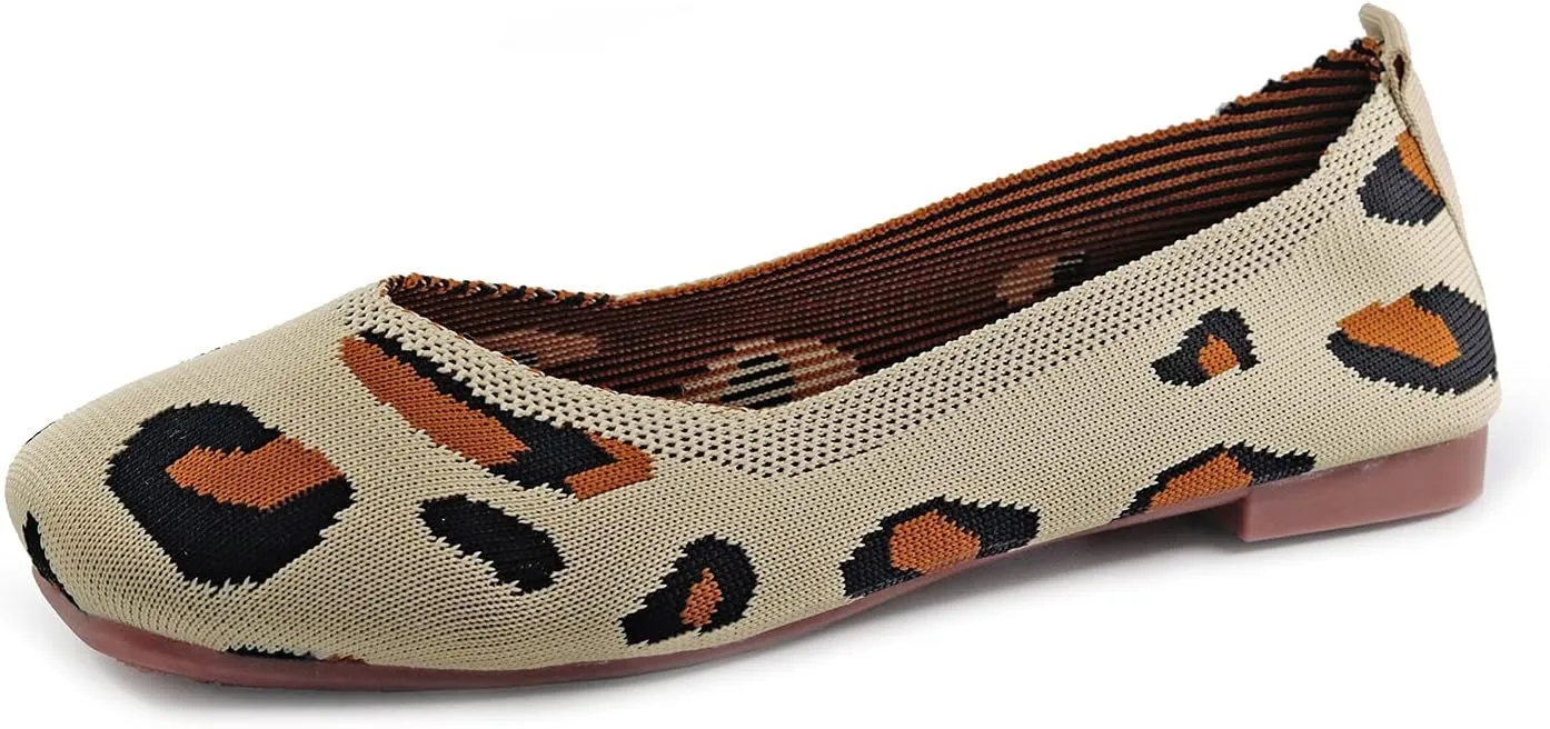 SOFMUO Women's Flats Shoes Knitted Lightweight Casual Slip On Loafers Soft Comfort Breathable Mesh Work Ballet Shoes…