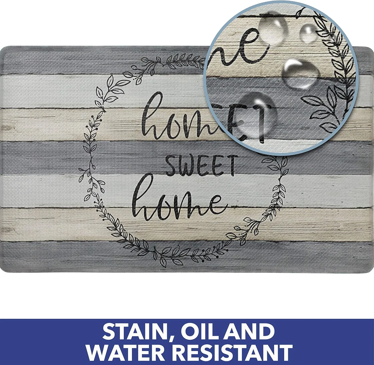 SoHome Cozy Living Anti-Fatigue Kitchen Mat for Floor, Farmhouse Rustic Wood Themed Cushioned Kitchen Runner Rug Mat, Stain Resistant, Easy Wipe Clean, 1/2 Inch Thick, 20" x 36"