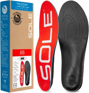 SOLE Active Medium - Plantar Fasciitis Relief Arch Support Insoles - Orthotic Shoe Inserts - Men's Size 10/Women's Size 12