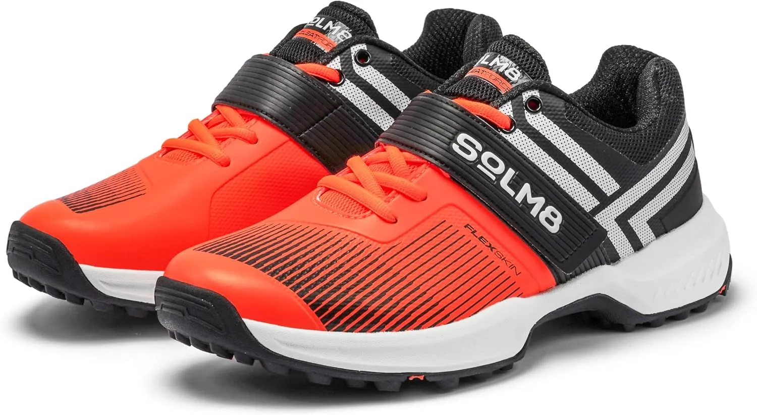 SOLM8 S8 Cricket Shoes - Rubber Spikes Professional Cleats for Outdoor Turf and Field Sports Gel Cushioned Insole