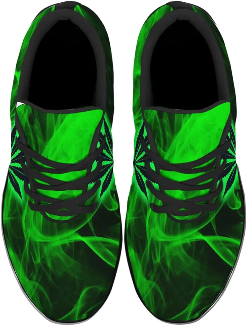 Sonzj-II Marijuana Leaf Shoes Mens Womens Pot Leaf 420 Weed Running Sneakers Cannabis Leaf Walking Tennis Shoes