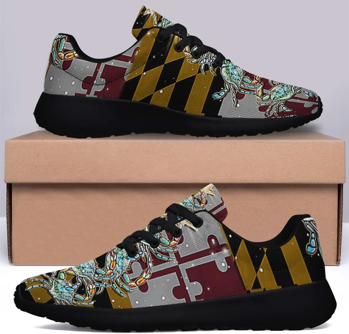 Sonzj-II Maryland Shoes Mens Womens Athletic Walking Sneakers Running Shoes Mesh Breathable Low Top Anti-Slip Trainers