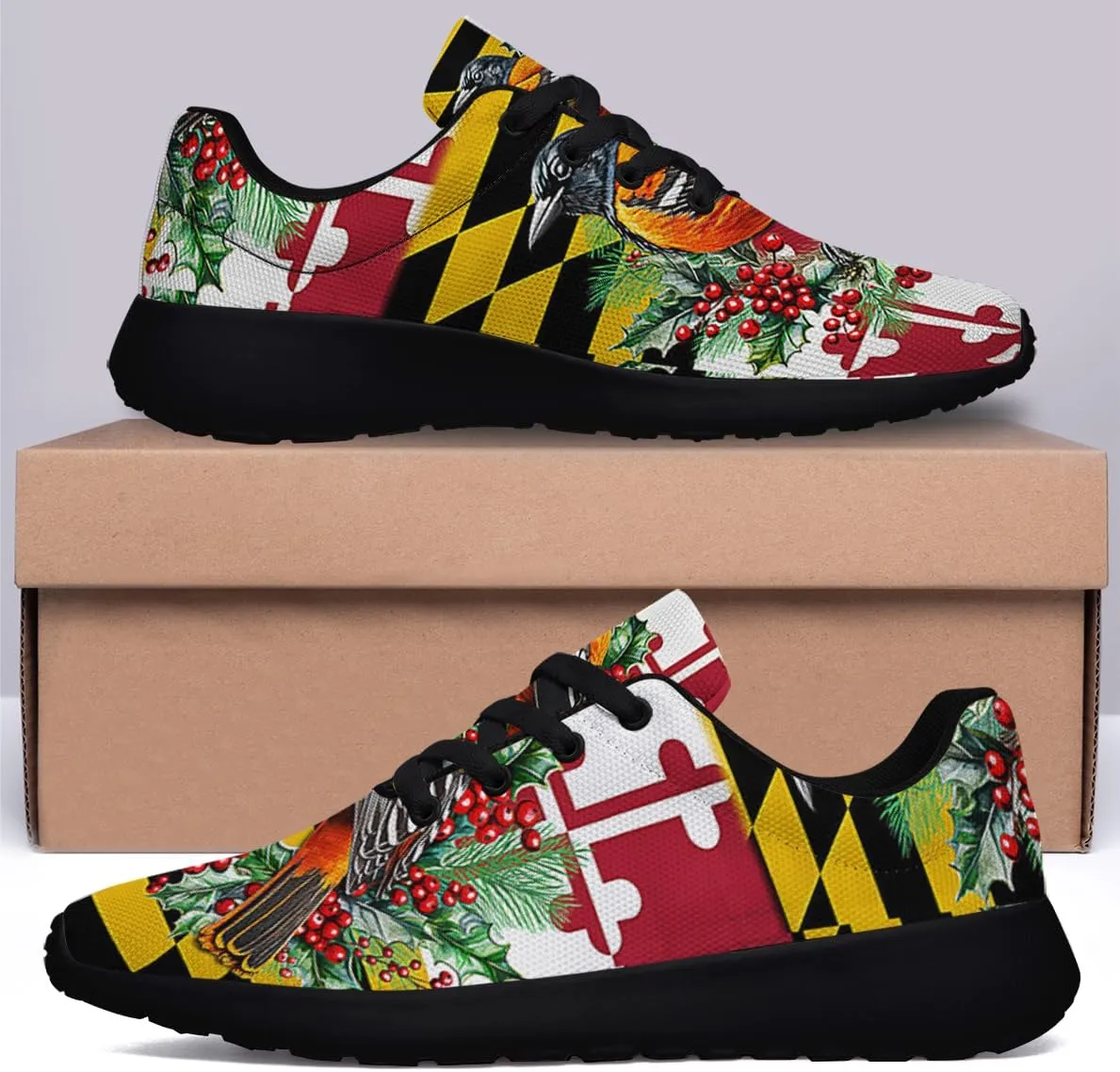 Sonzj-II Maryland Shoes Mens Womens Athletic Walking Sneakers Running Shoes Mesh Breathable Low Top Anti-Slip Trainers