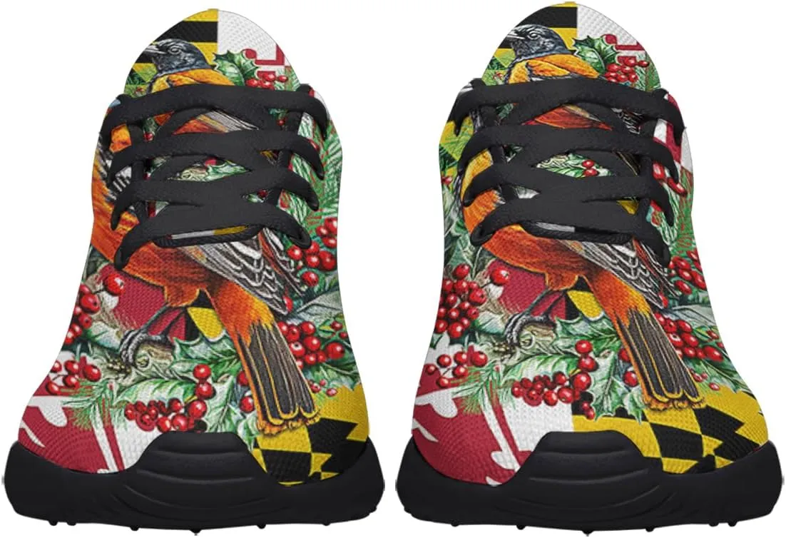 Sonzj-II Maryland Shoes Mens Womens Athletic Walking Sneakers Running Shoes Mesh Breathable Low Top Anti-Slip Trainers