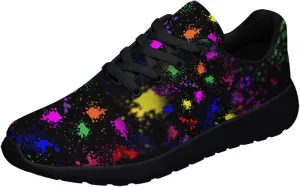 Sonzj-II Women Men Tennis Shoes,Athletic Fashion Neon Splatters with Paint Cool Sneaker for Girl,Boy,Gym,Walking,Hiking,Jogging,Running,Travel and More